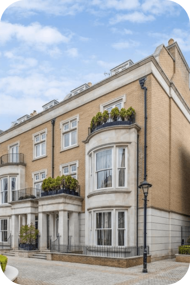 A row of London townhouses